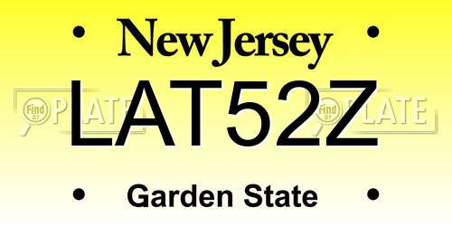 LAT52Z New Jersey License Plate