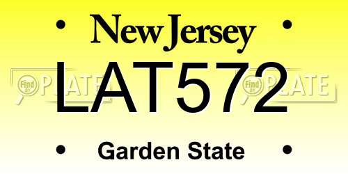 LAT572 New Jersey License Plate