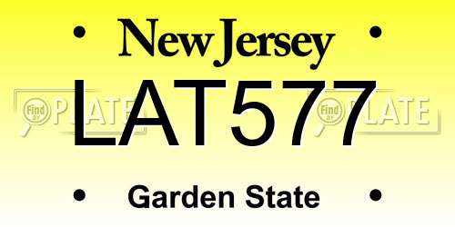 LAT577 New Jersey License Plate