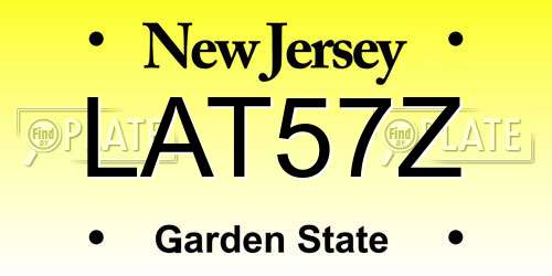 LAT57Z New Jersey License Plate