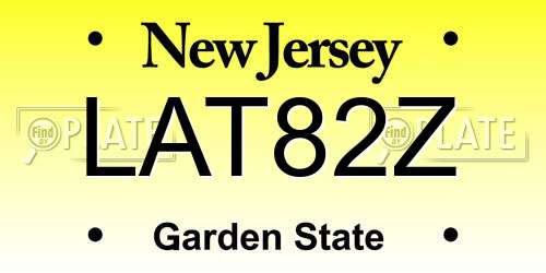LAT82Z New Jersey License Plate