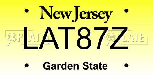 LAT87Z New Jersey License Plate