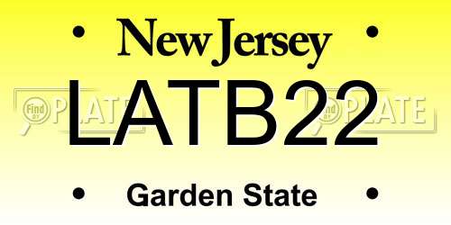 LATB22 New Jersey License Plate