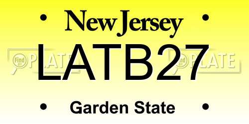 LATB27 New Jersey License Plate
