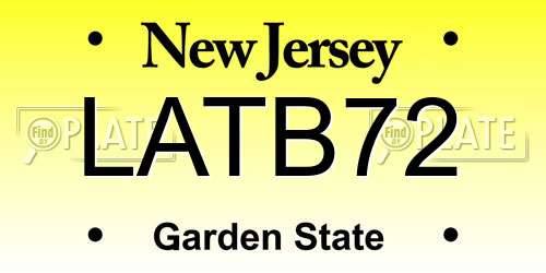 LATB72 New Jersey License Plate