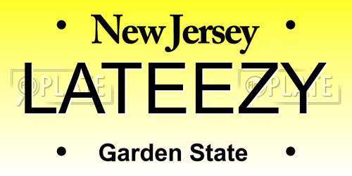 LATEEZY New Jersey License Plate