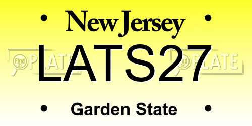 LATS27 New Jersey License Plate