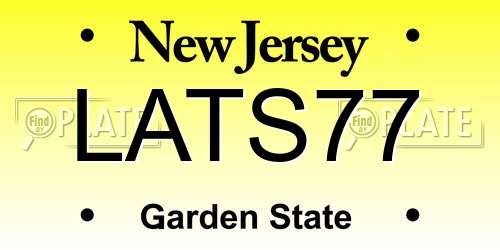 LATS77 New Jersey License Plate