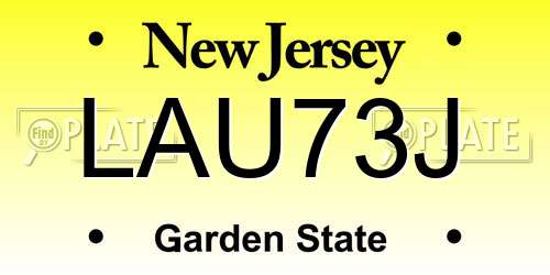 LAU73J New Jersey License Plate