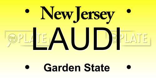 LAUDI New Jersey License Plate