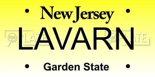 LAVARN New Jersey License Plate