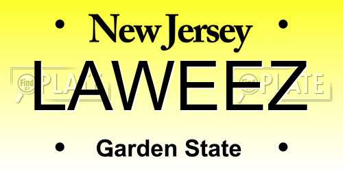 LAWEEZ New Jersey License Plate
