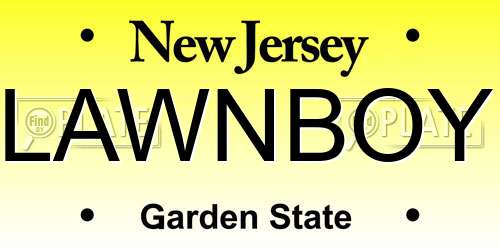 LAWNBOY New Jersey License Plate