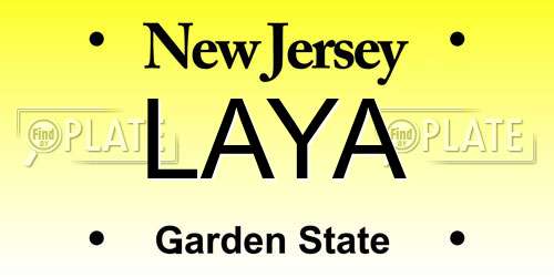LAYA New Jersey License Plate