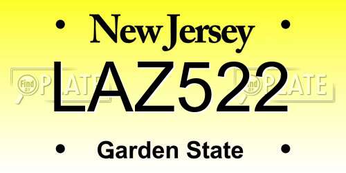 LAZ522 New Jersey License Plate