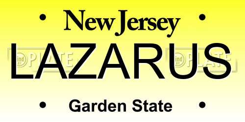 LAZARUS New Jersey License Plate