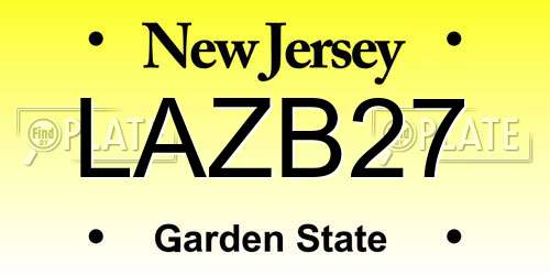 LAZB27 New Jersey License Plate