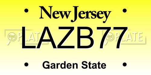 LAZB77 New Jersey License Plate