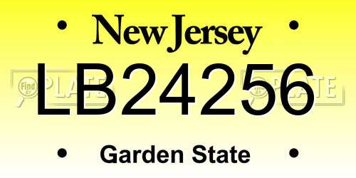 LB24256 New Jersey License Plate