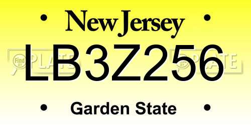 LB3Z256 New Jersey License Plate