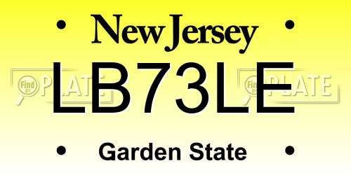 LB73LE New Jersey License Plate