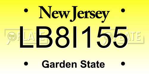 LB8I155 New Jersey License Plate