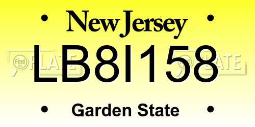 LB8I158 New Jersey License Plate