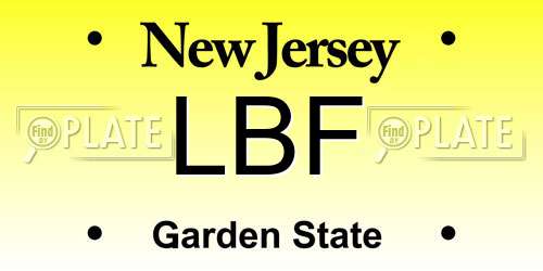 LBF New Jersey License Plate