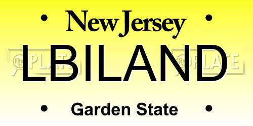 LBILAND New Jersey License Plate
