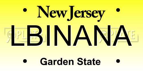 LBINANA New Jersey License Plate