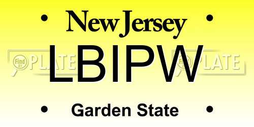 LBIPW New Jersey License Plate