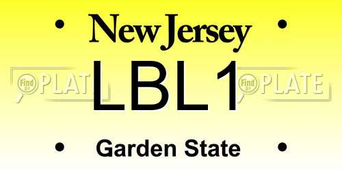 LBL1 New Jersey License Plate