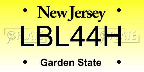 LBL44H New Jersey License Plate