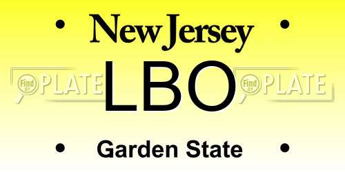 LBO New Jersey License Plate