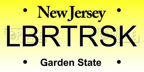 LBRTRSK New Jersey License Plate