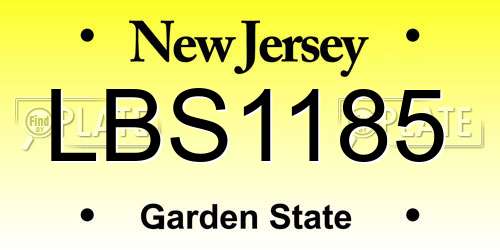 LBS1185 New Jersey License Plate