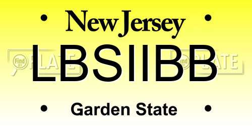 LBSIIBB New Jersey License Plate
