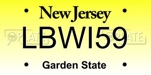 LBWI59 New Jersey License Plate