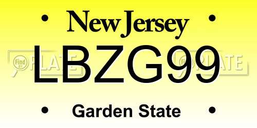 LBZG99 New Jersey License Plate