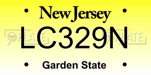 LC329N New Jersey License Plate