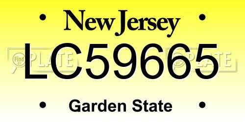 LC59665 New Jersey License Plate