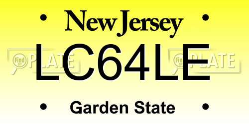 LC64LE New Jersey License Plate