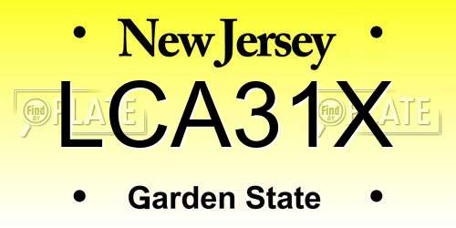 LCA31X New Jersey License Plate