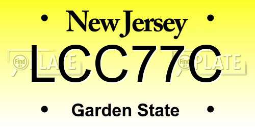 LCC77C New Jersey License Plate