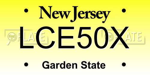 LCE50X New Jersey License Plate