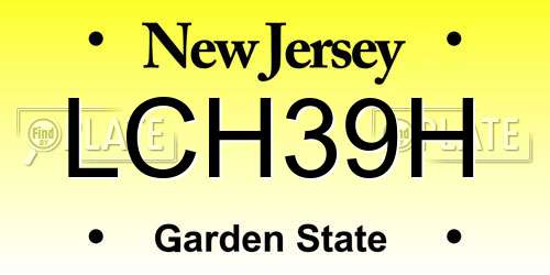 LCH39H New Jersey License Plate