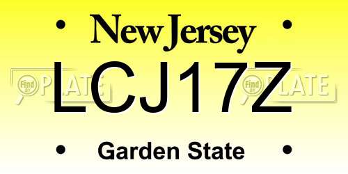 LCJ17Z New Jersey License Plate