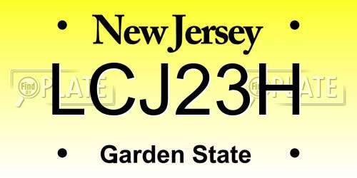 LCJ23H New Jersey License Plate
