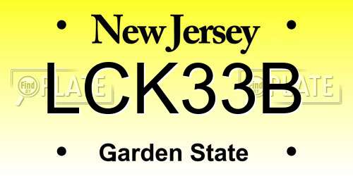 LCK33B New Jersey License Plate