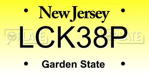 LCK38P New Jersey License Plate